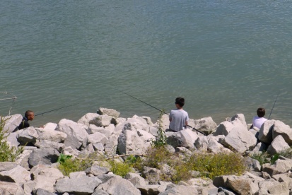 Figure 3: Boys fishing at the river in Szentendre.